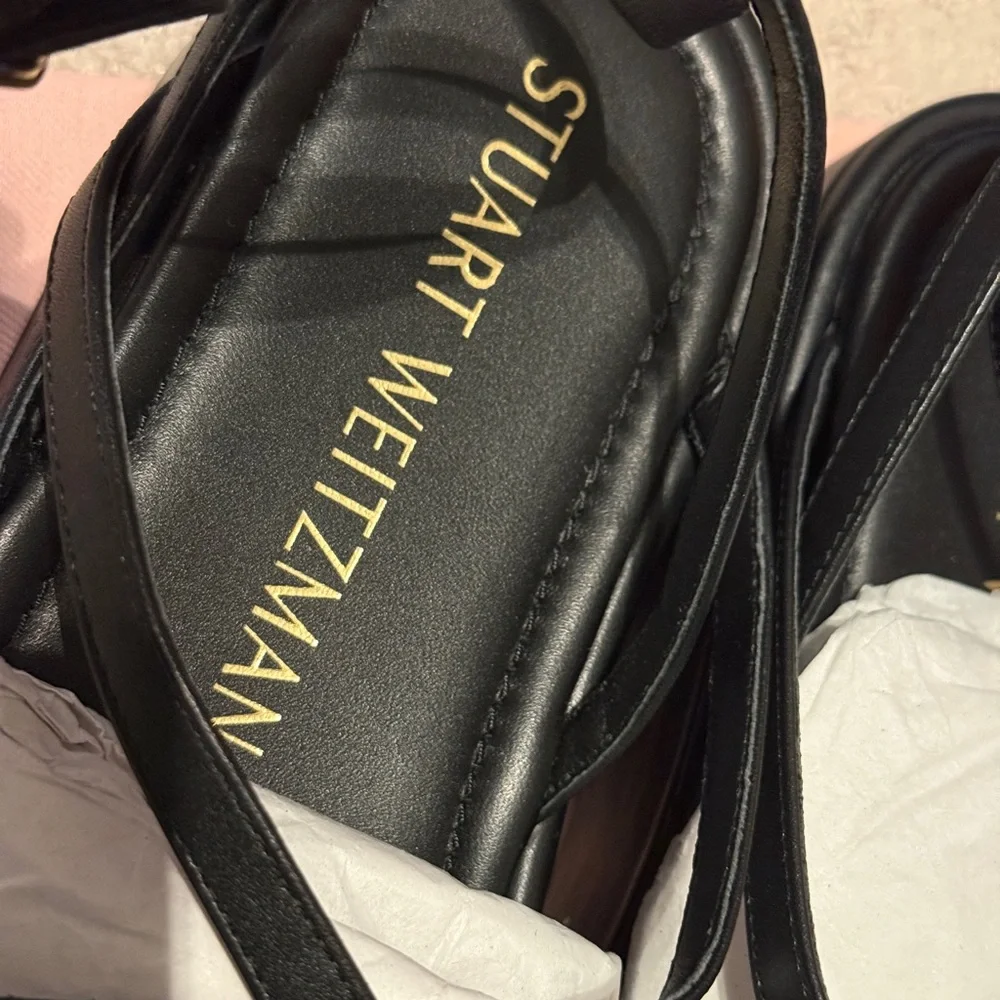 Stuart Weitzman Summerlift Leather Platform Sandals – Black, Size 8.5 – NWT - Picture 4 of 8